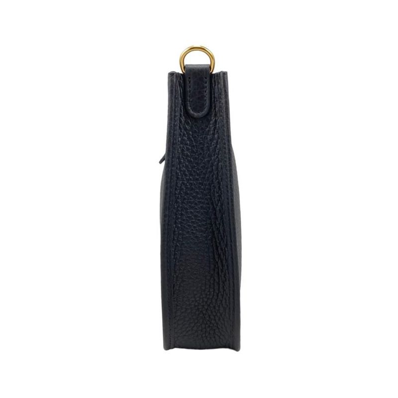 Hermes Shoulder Bag Evelyn TPM W Engraved Taurillon Clemence Noir Black Gold