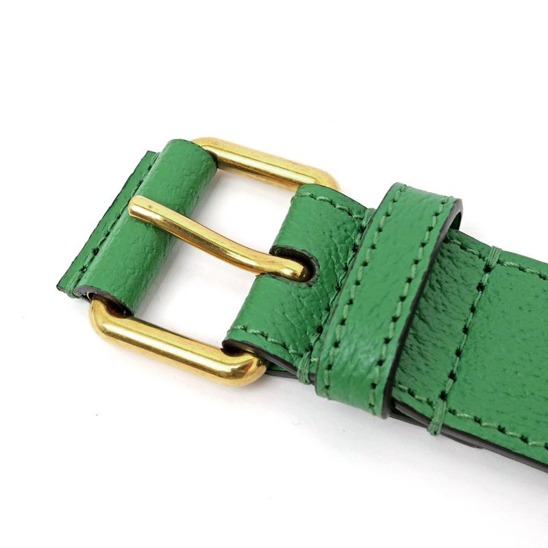 Gucci X Adidas Belt 702277 Green Gold Hardware Green 95cm (37.40in)