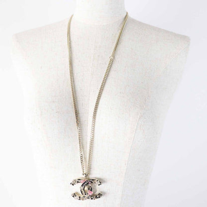 CHANEL B24P Abd325 Camellia Perfume Bag Icon Design Large Coco Mark Necklace