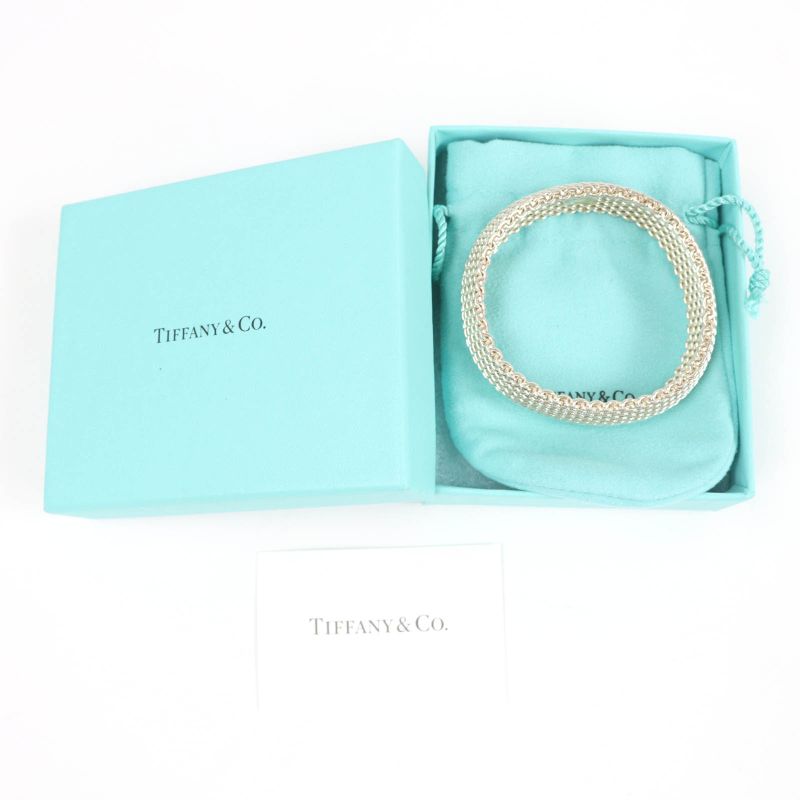 Tiffany & Co Somerset Bangle 925 Bracelet Silver With Box And Storage Bag