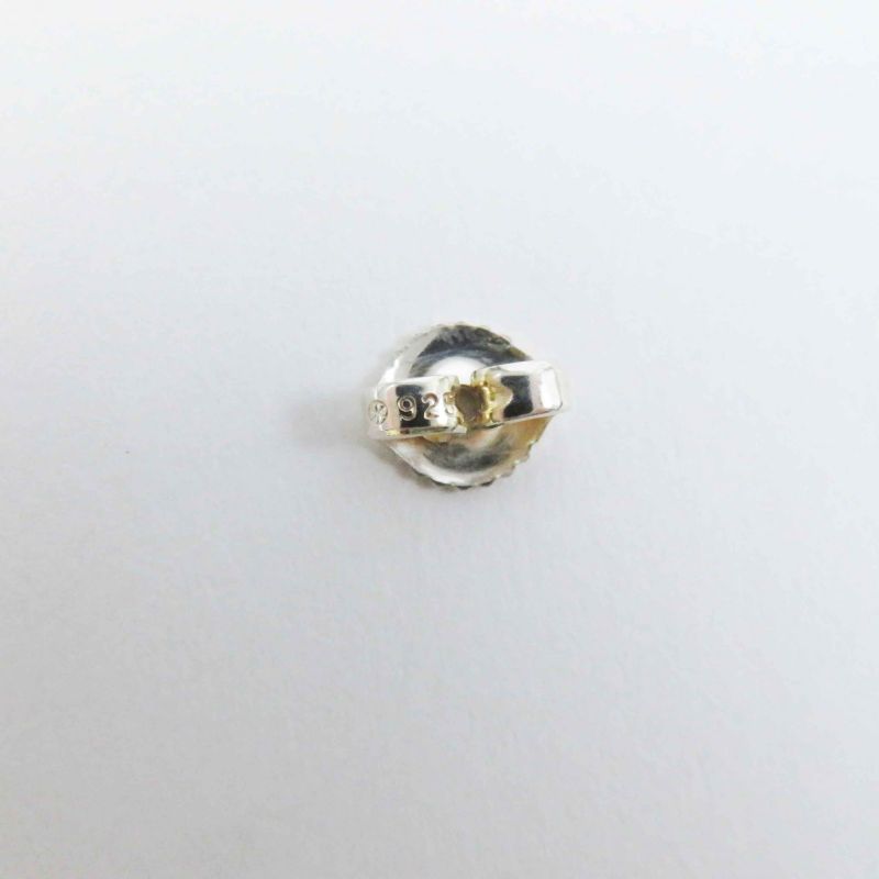 CHANEL Oval Logo Earrings For Both Ears Accessories Sv925 Silver With Box