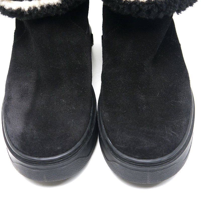 Louis Vuitton LV Snowdrop Line Ankle Boots 35 Black Mouton Boots