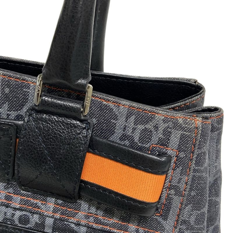Dior/christian Dior Tote Bag Flight/trotter Navy And Blue-gray And Orange