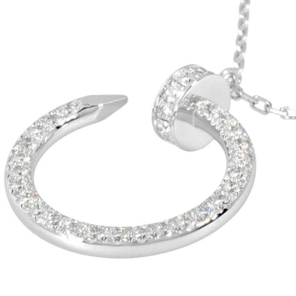 Cartier Juste Un Clou Necklace Diamond 18K White Gold 58g White Togo Old 45cm