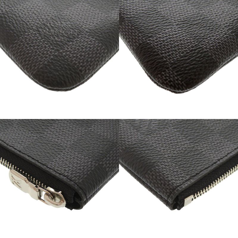 Louis Vuitton Pochette Cles Damier Graphite N60155 Black Coin Case LV 0390