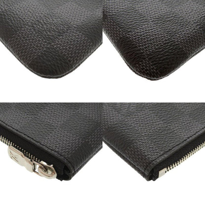 Louis Vuitton Pochette Cles Damier Graphite N60155 Black Coin Case LV 0390