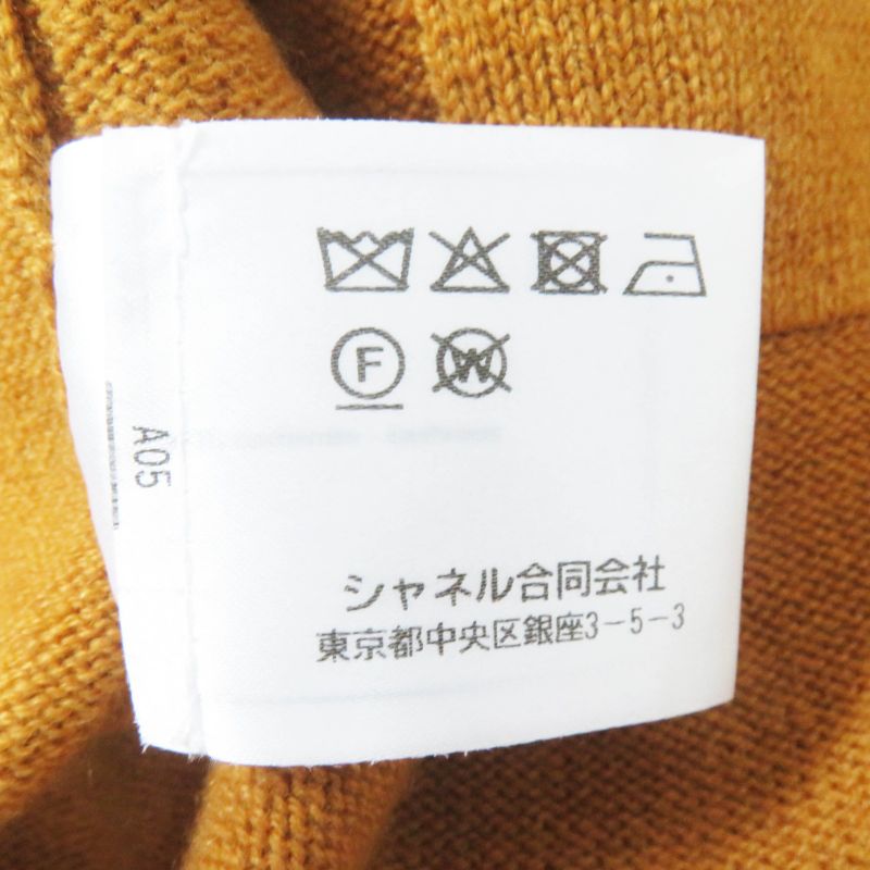 CHANEL 20AW P71510 100% Cashmere Coco Mark Buttons Bi-color Long Sleeves Long