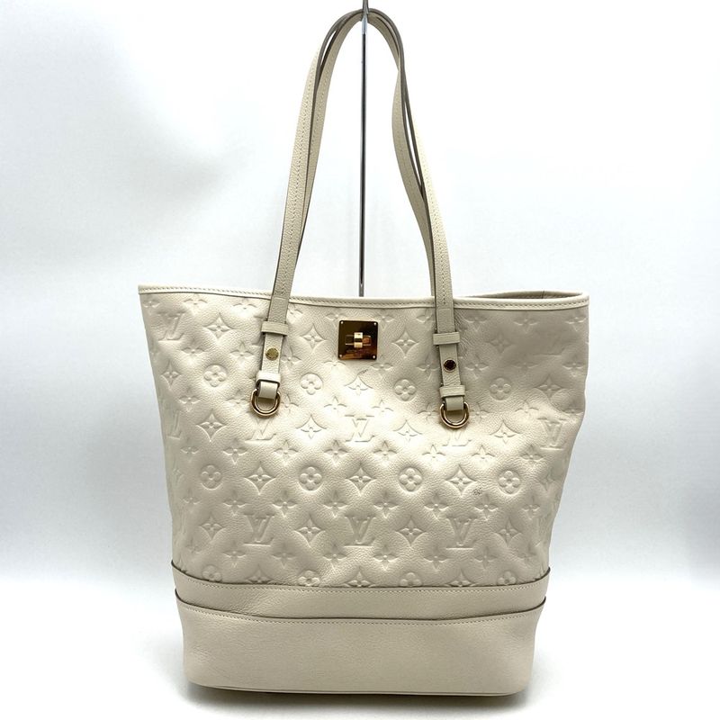 Louis Vuitton Citadines PM M40554 Handbag Tote Monogram Empreinte White Women