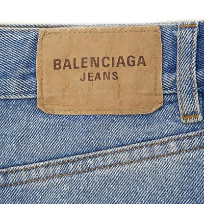 Balenciaga Denim Skirt Light Blue Series 34 100% Cotton Cut-off Denim