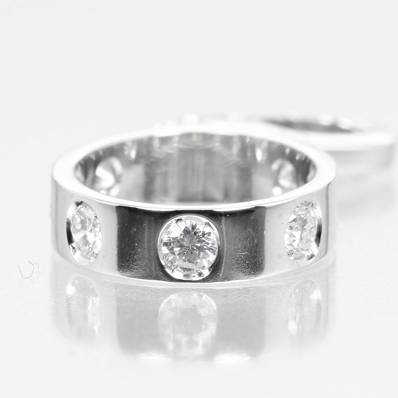 Cartier Love Charm 18kwhite Gold X 7P Diamond Ladies 2.22g Pendant Top