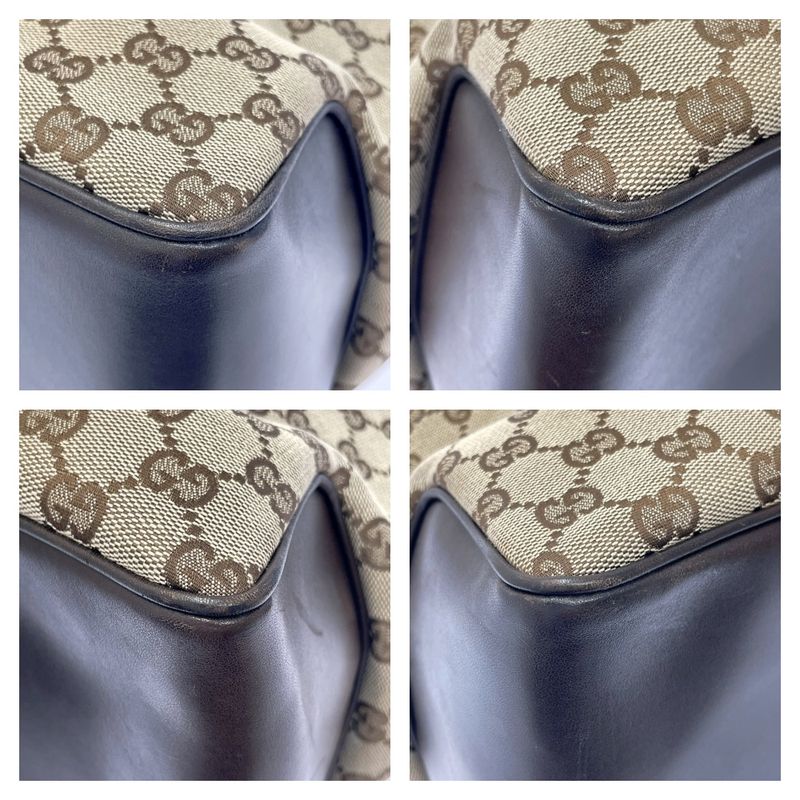 Gucci 109141 and 2123 GG Canvas Leather Shoulder Bag Brown 393403 Shoulder Bag
