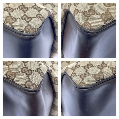 Gucci 109141 and 2123 GG Canvas Leather Shoulder Bag Brown 393403 Shoulder Bag