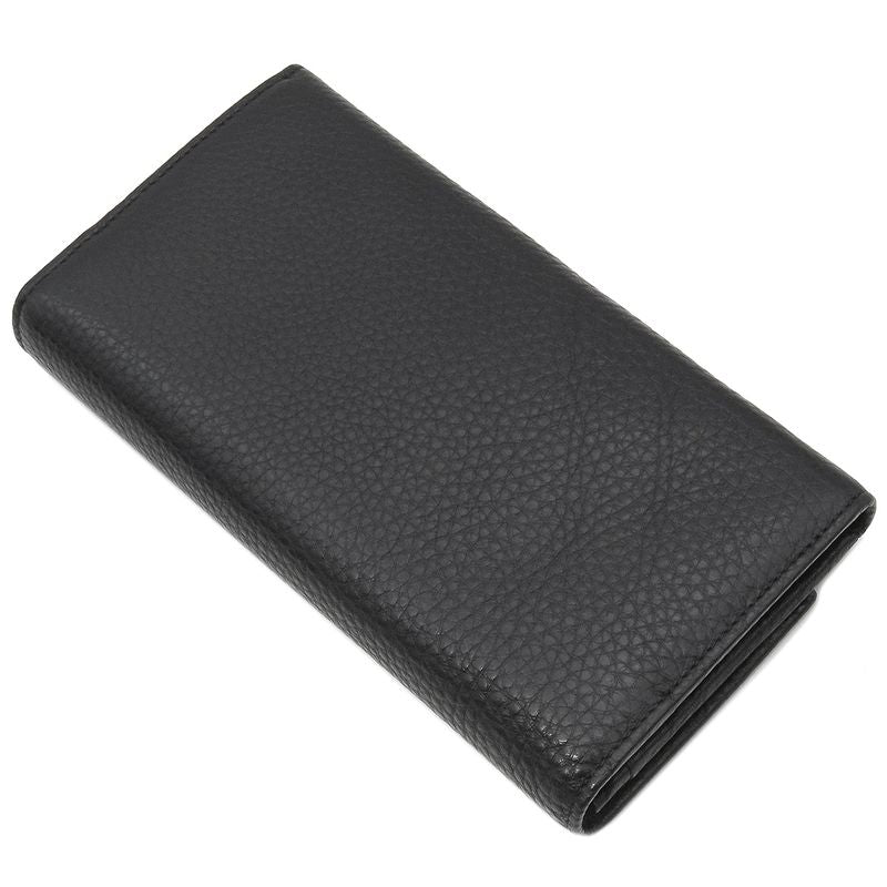 Gucci Long Wallet Soho Interlocking Wallet Leather Black Gold Hardware Black