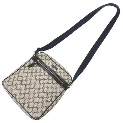 Gucci GG Supreme Canvas Navy Beige 201448 Shoulder Bag Navy Blue 0088 Gucci