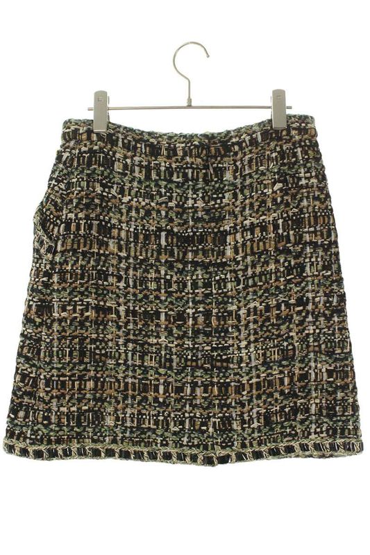 Chanel P54204v40769 Tweed Silk Skirt Women 36