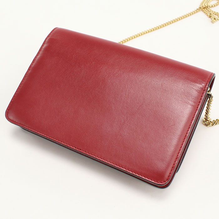 Fendi Bug's Eye 8m0346 Chain Wallet Leather Women