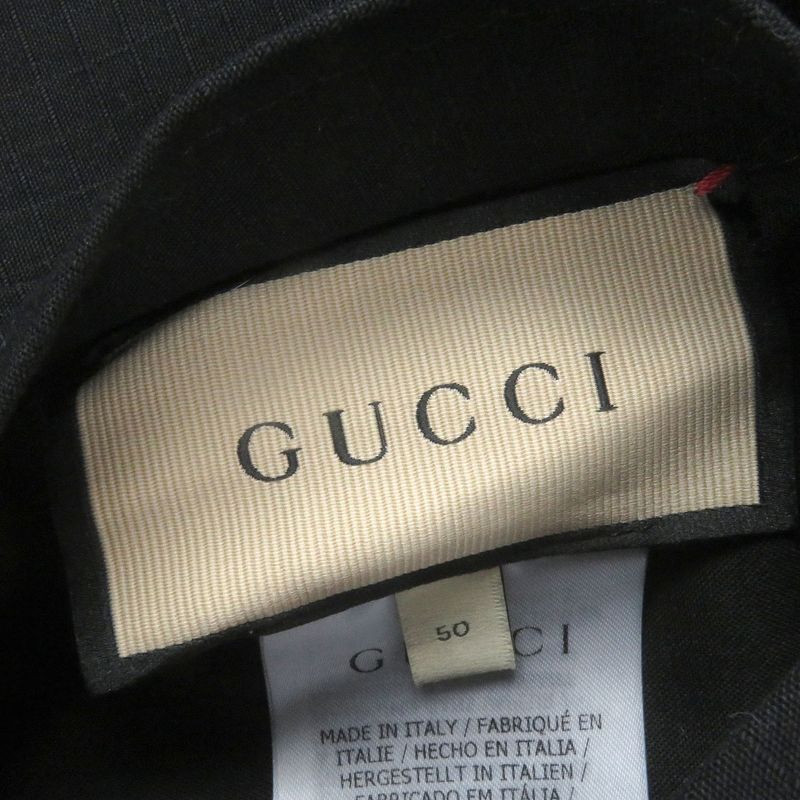 Gucci 770276 GG Ripstop Nylon Reversible Blouson Jacket Black 50 Made In Italy