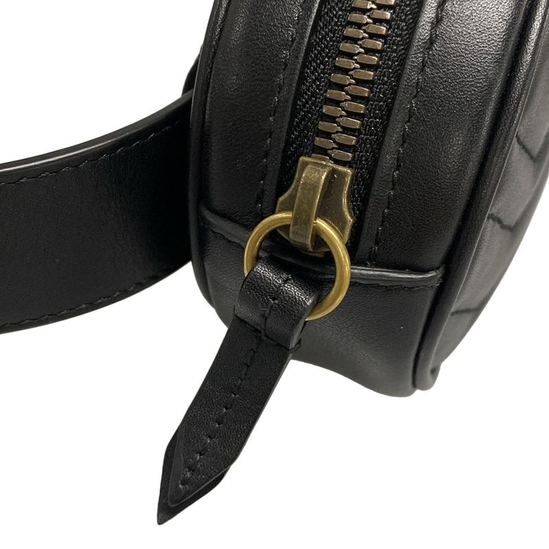 Gucci Waist Pouch GG Marmont Quilted Leather Belt Bag 476434 Black Leather