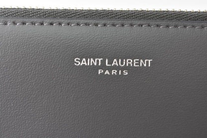 Unused Saint Laurent Paris Flap Pouch Clutch Bag Gray
