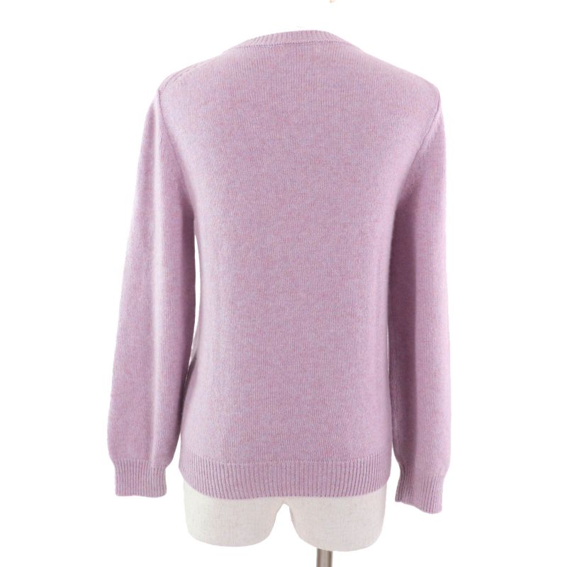 Celine 2a09k152i 100% Cashmere Crew Neck Long Sleeves Purple Knit With Sarky
