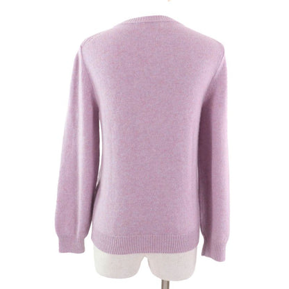 Celine 2a09k152i 100% Cashmere Crew Neck Long Sleeves Purple Knit With Sarky