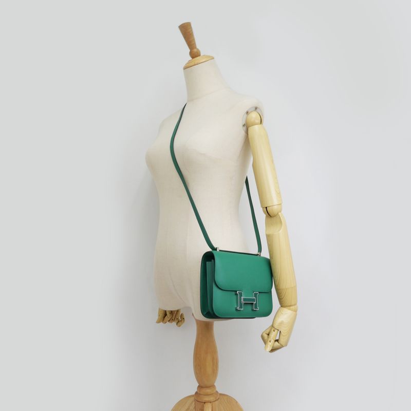 Hermes Constance Mini Miroire Vermoyen Lacquer W Engraved Shoulder Bag