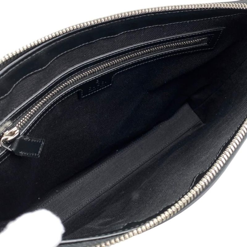 Gucci Clutch Bag with Interlocking G Messenger Bag 726833 GG Supreme Black Gucci