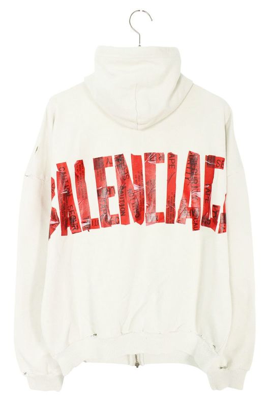 Balenciaga 25SS 826162 Tsvf8 Security Tape LOGO Parka Men's 1