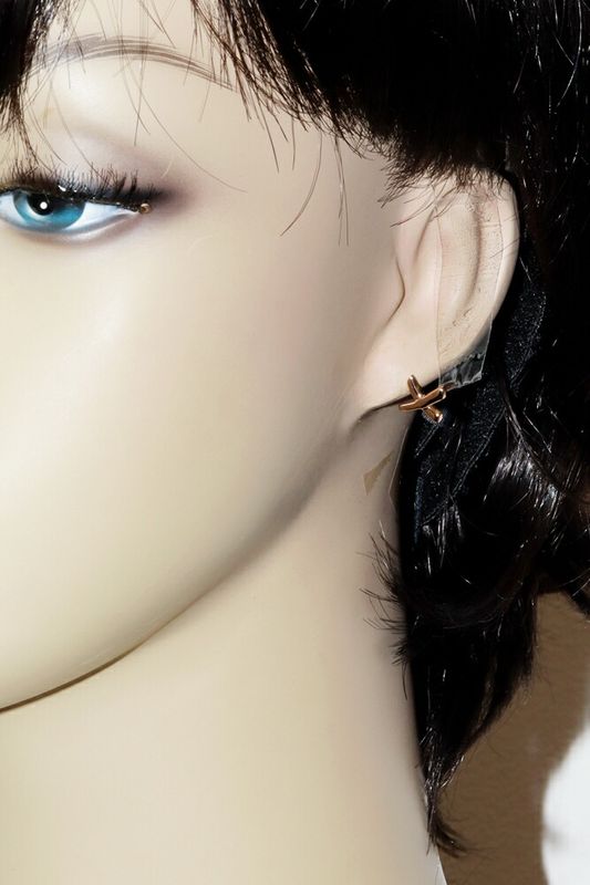 Tiffany & Co Earrings 18K Pink Gold Paloma Picasso Graffiti Xearrings Kiss