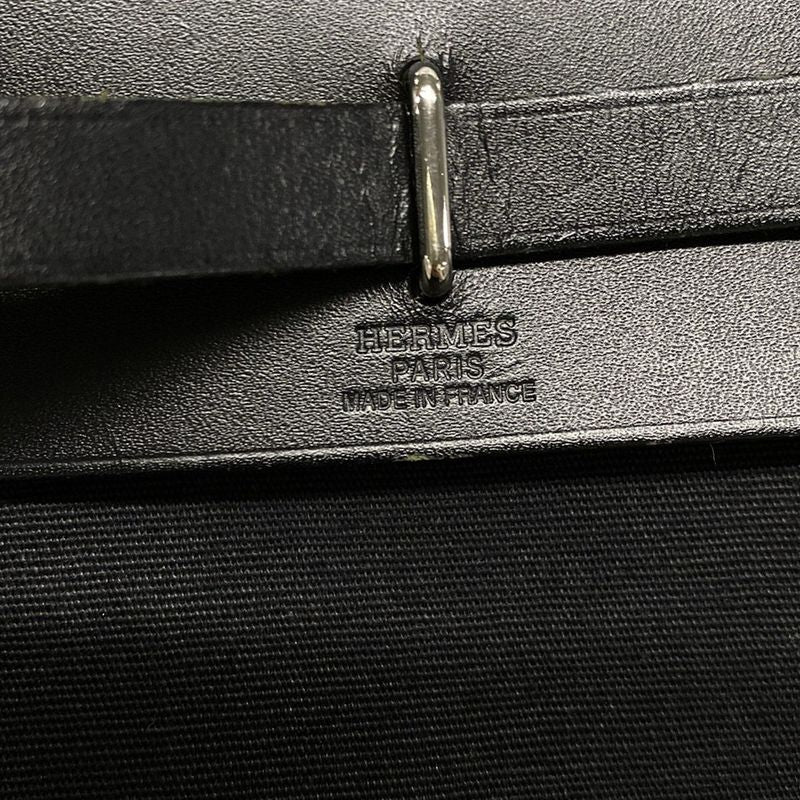 Hermes Shoulder Bag Herbag TPM Black Silver Hardware
