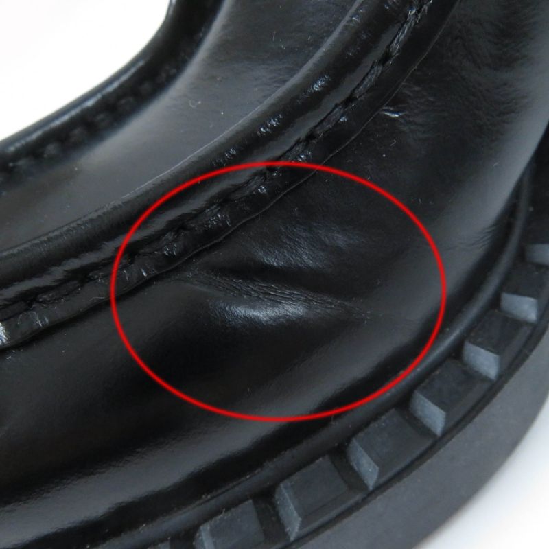 Prada 1e249n Lace-up Brushed Leather Shoes Black 36.5 With Box And Storage Bag