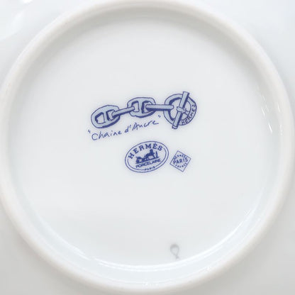 Hermes Tableware Chaine D'ancre Morning Cup and Saucer Porcelain Eau Chien Blue