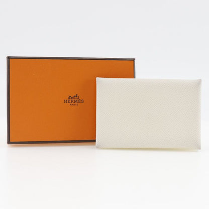 Hermes Calvi Vaux Epson Cles White Z Unisex Card Case