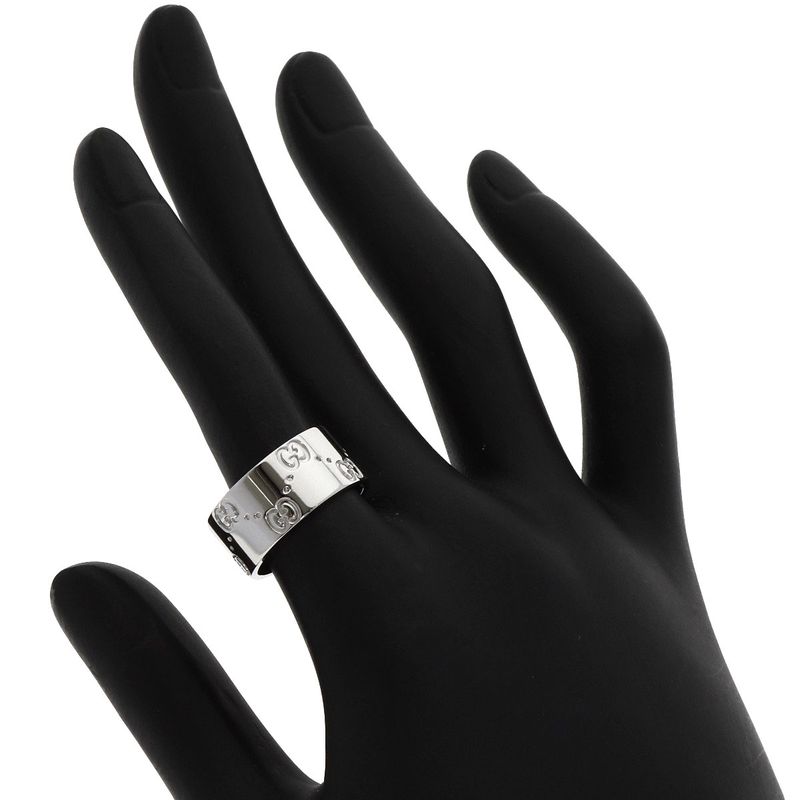Gucci GG Icon Wide #13 Ring - 18K White Gold Ladies