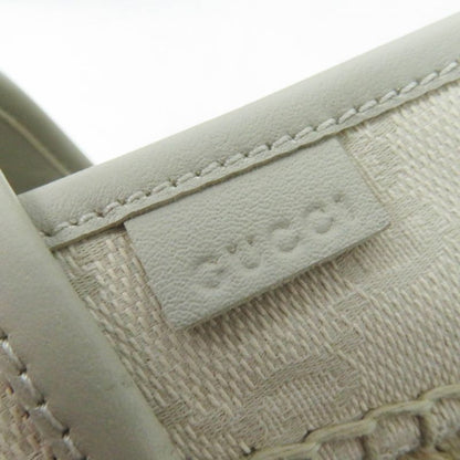 Gucci 466902 GG Canvas Leather Espadrilles Slip-ons Light Beige 37.5 With Box