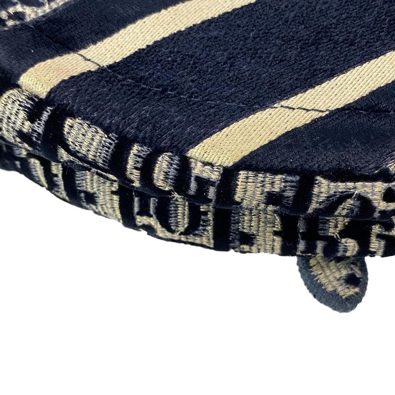 Dior/christian Dior Handbag Saddle Bag Navy Ivory And Gray