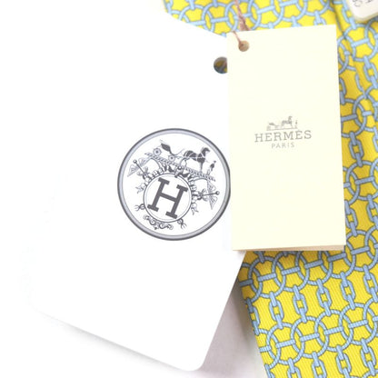  Hermes 100% Silk Banane/ciel Purchased In 2020 Cravat Chain All Over Tie With