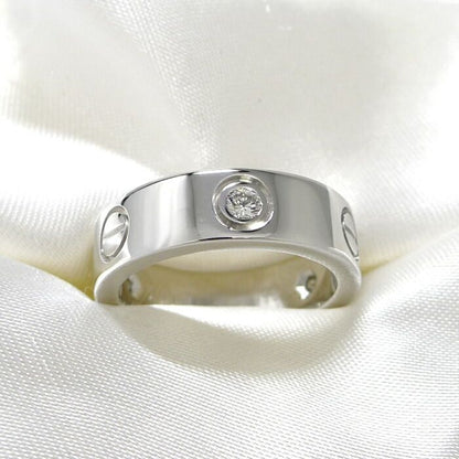 Cartier Love Ring 750wg 18K White Gold White Togo Old Diamonds Size 50 Approx
