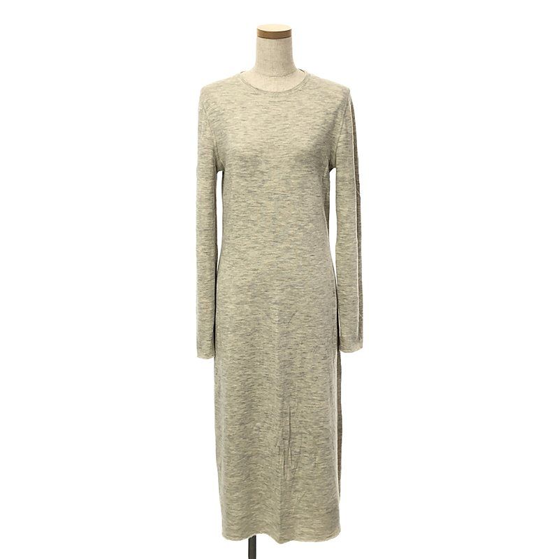 Celine - Cashmere Silk Grafted Knit Dress - M - Heather Grey - Women's