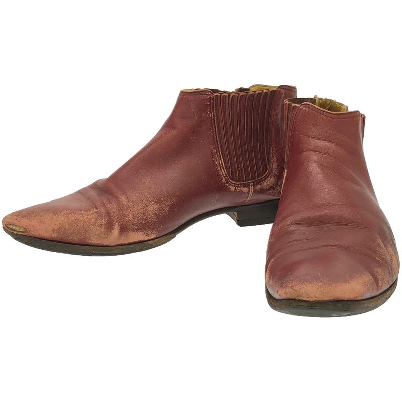 Hermes Side Gore Leather Boots Red 41 1 2