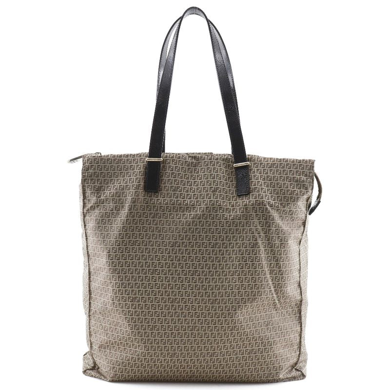 Fendi Micro Zucchini Nylon And Calf Brown Women's Tote Bag