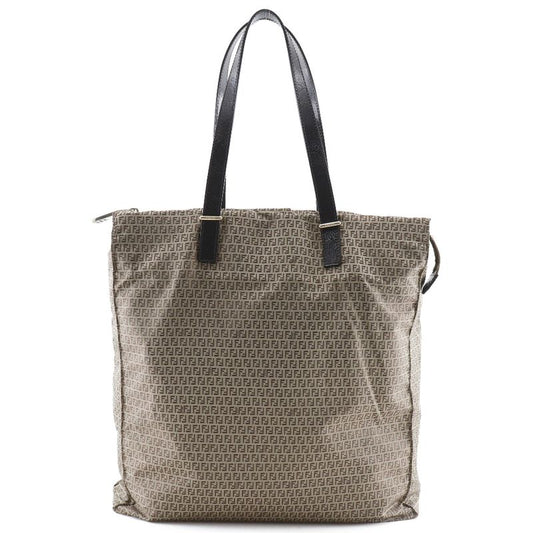 Fendi Micro Zucchini Nylon And Calf Brown Women's Tote Bag