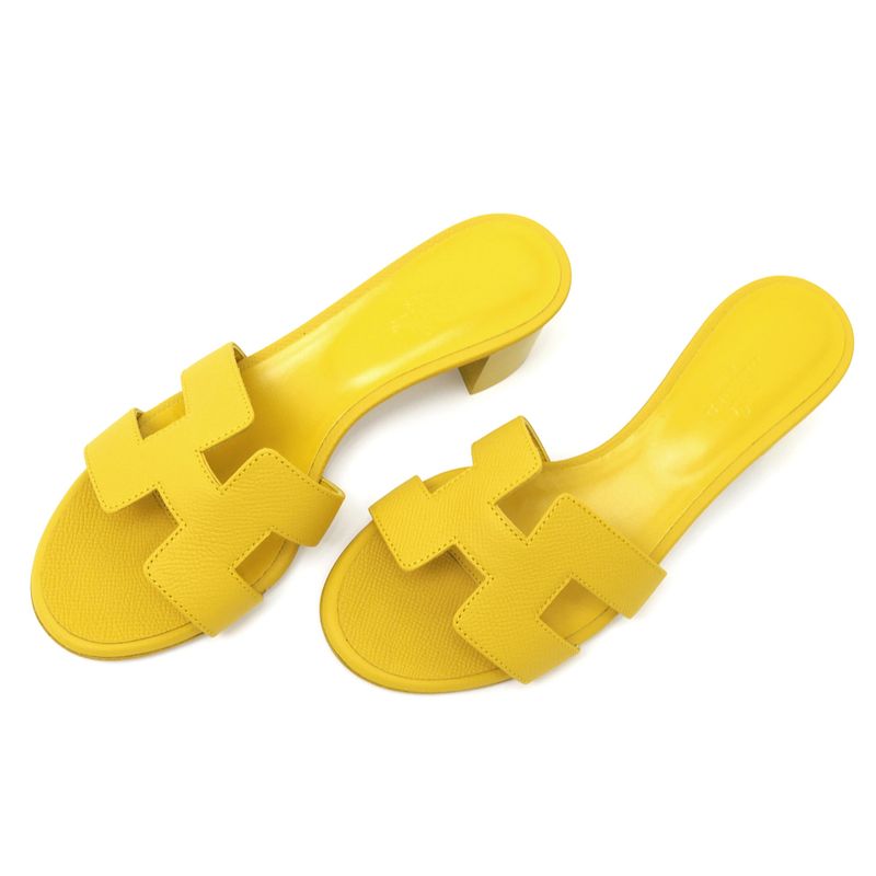 Hermes Oasis Sandals Size 35 Yellow Series Yellow Heel H Motif Ladies