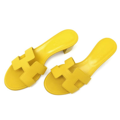 Hermes Oasis Sandals Size 35 Yellow Series Yellow Heel H Motif Ladies