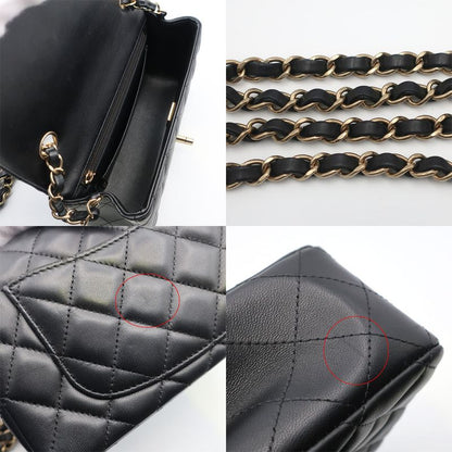 Chanel Mini Matelasse Chain Shoulder - Black Gold Hardware Single
