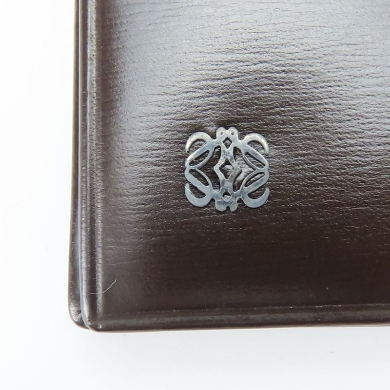 Loewe Wallet Leather Dark Crown Bifold Long Wallet Chic Men Loewe