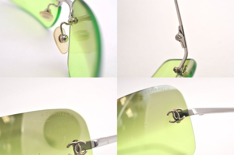 Chanel Sunglasses CC Logo Coco Mark Titanium 4017 Light Green 3238n