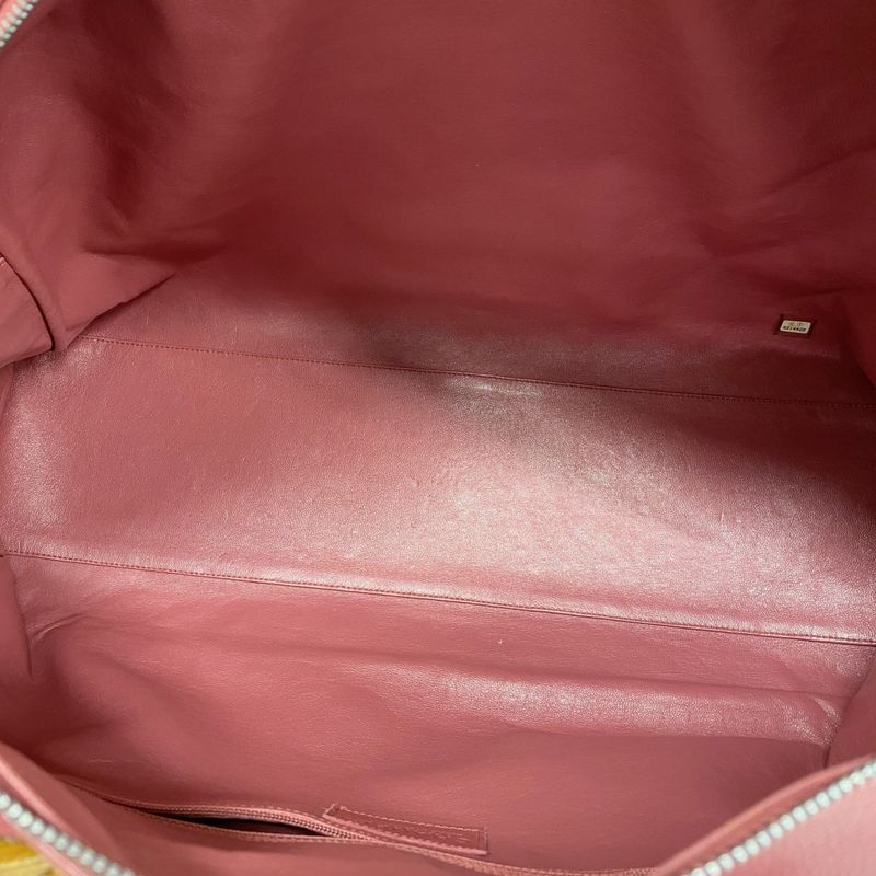 Chanel Boston Bag Matelasse Leather Patent Leather Pink Silver Hardware Men