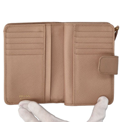 Prada Bifold Wallet 1ml225 Saffiano Women Beige (Cipria)