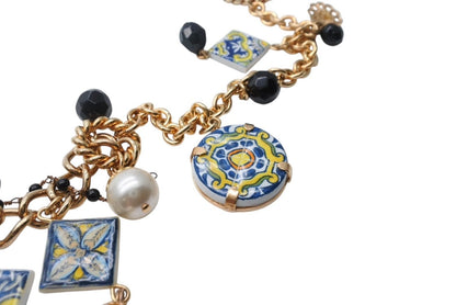 Dolce & Gabbana Necklace Mexican Tile Style Brass Terracotta — view 4